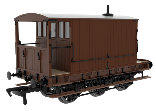 931027 SECR 6 Wheel Brake Van - Plain Brown
