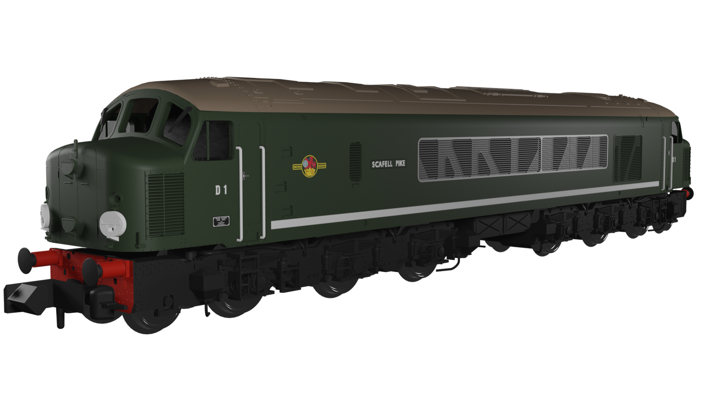 Class 44 D1 "Scafell Pike" Plain BR Green Diesel Locomotive (DCC Sound)