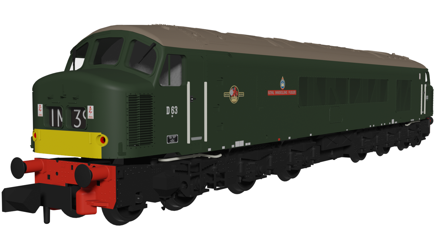 Class 45 D63 "Royal Inniskilling Fusilier" BR Economy Green Diesel Locomotive