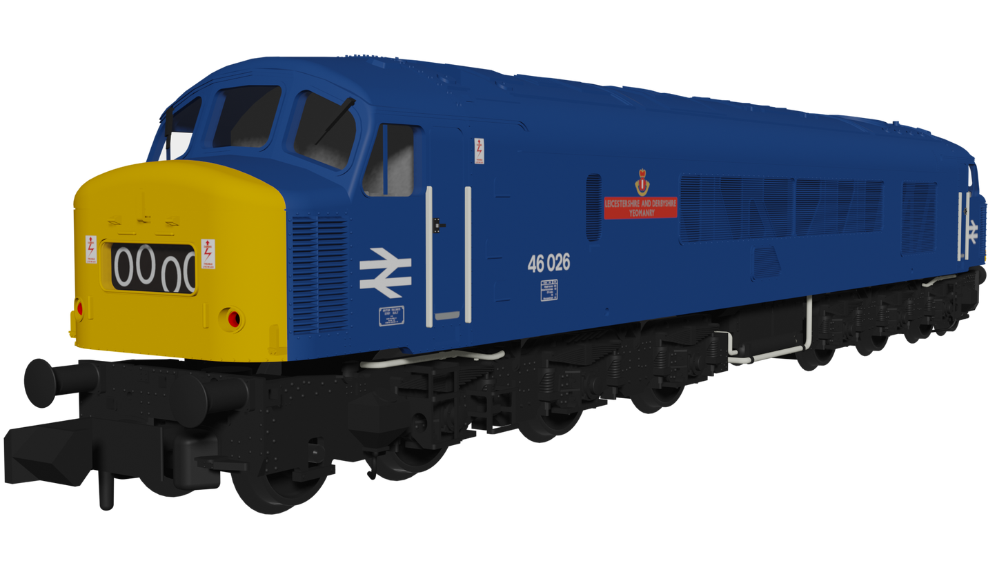 Class 46 46026 "Leicestershire and Derbyshire Yeomanry" BR Blue With Headcode Blinds Diesel Locomotive