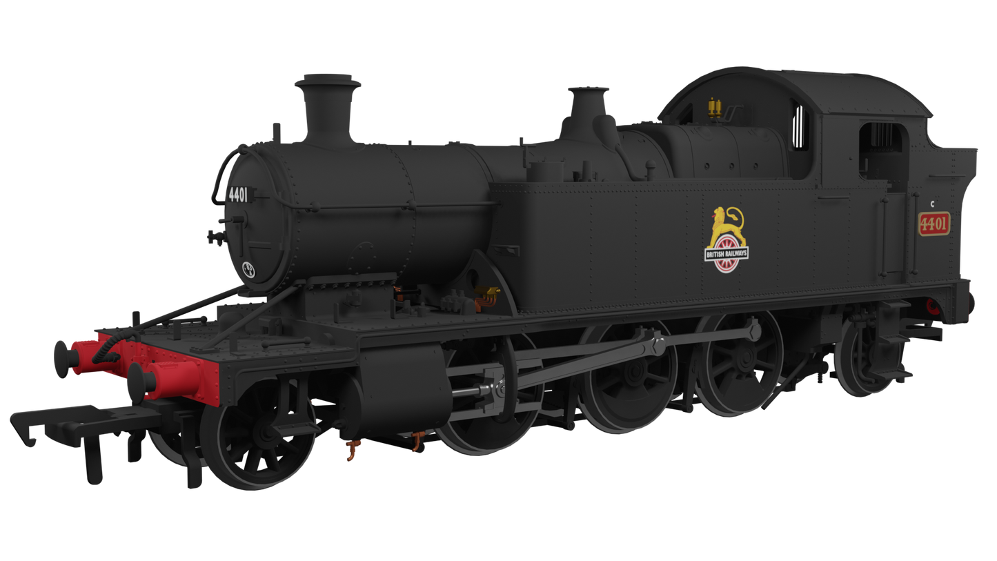 GWR 44XX ‘Small Prairie’ BR Early Crest Plain Black No.4401 2-6-2T Steam Locomotive