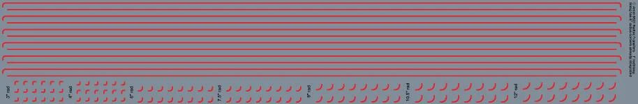 1" red lining (0.33mm thick) OO Gauge Waterslide Decals