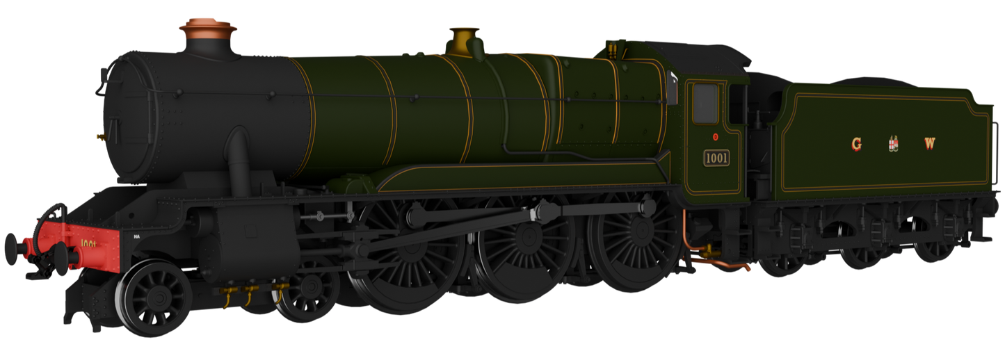GWR County No.1001 G W Lined Green Steam Locomotive - DCC Sound