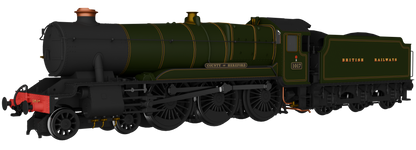 GWR County No.1017 'County of Hereford' BR (Egyptian) Lined Green Steam Locomotive - DCC Sound