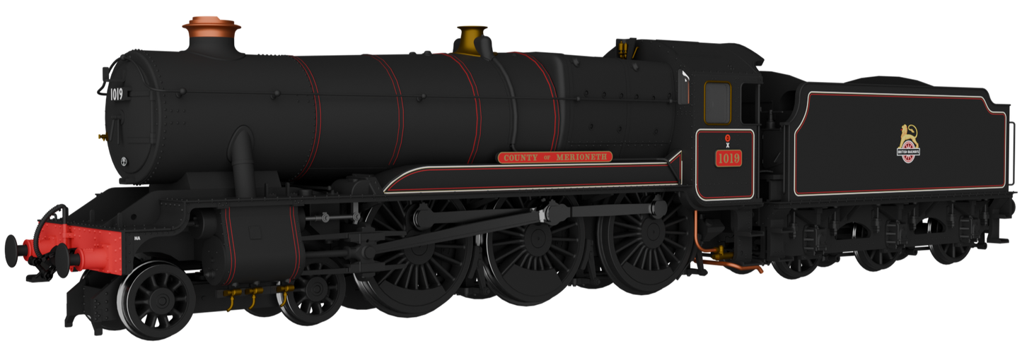 GWR County No.1019 'County of Merioneth' BR Lined Black Early Crest Steam Locomotive