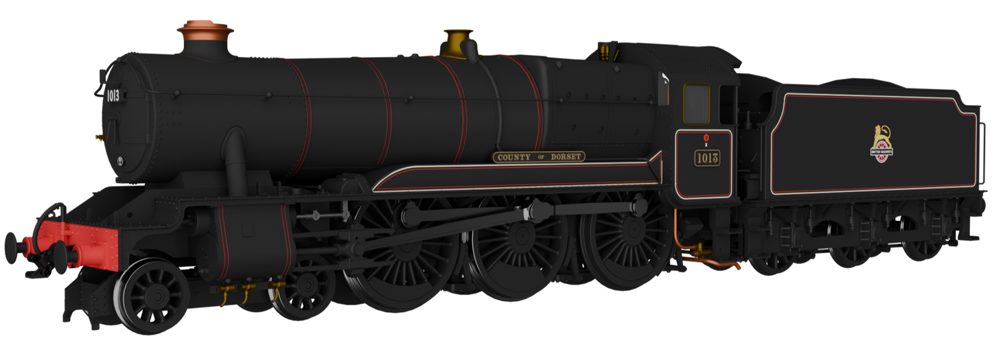 GWR County No.1013 'County of Dorset' BR Lined Black Early Crest Steam Locomotive - DCC Sound