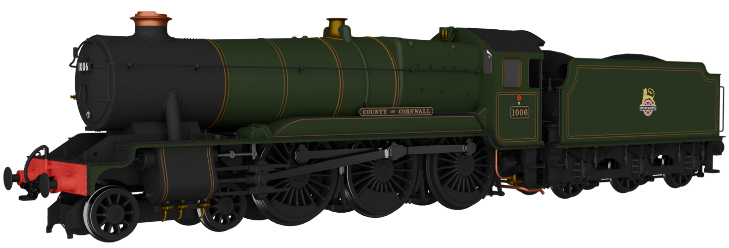 GWR County No.1006 'County of Cornwall' BR Lined Green Early Crest Steam Locomotive