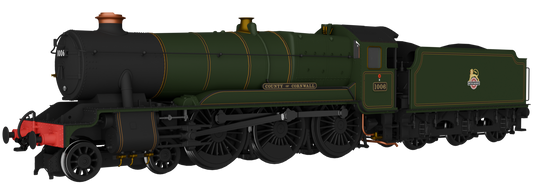 GWR County No.1006 'County of Cornwall' BR Lined Green Early Crest Steam Locomotive - DCC Sound