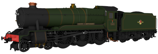GWR County No.1021 'County of Montgomery' BR Lined Green Late Crest Steam Locomotive