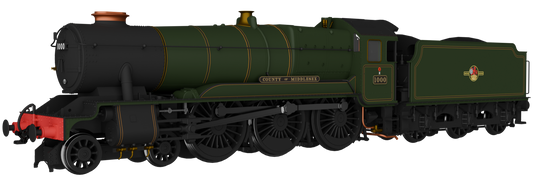 GWR County No.1000 'County of Middlesex' BR Lined Green Late Crest Steam Locomotive - DCC Sound