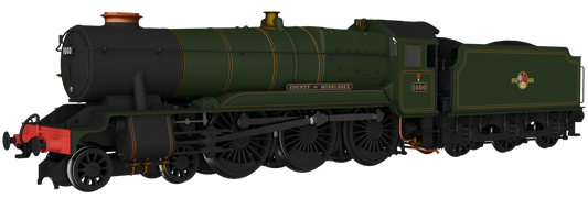 GWR County No.1000 'County of Middlesex' BR Lined Green Late Crest Steam Locomotive