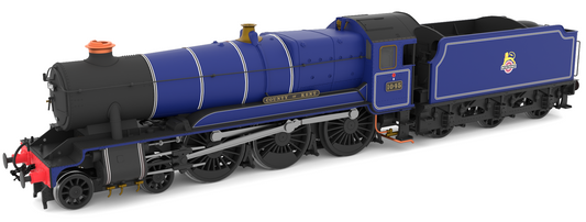 GWR Class 1000 No.1045 'County of Kent' in BR ‘What-If’ Express Passenger Blue Early Crest Steam Locomotive - DCC Sound