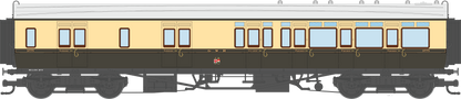 4P-021-205 GWR Corridor Toplight 1930 Chocolate & Cream Twin Cities Brake Third RH 3775