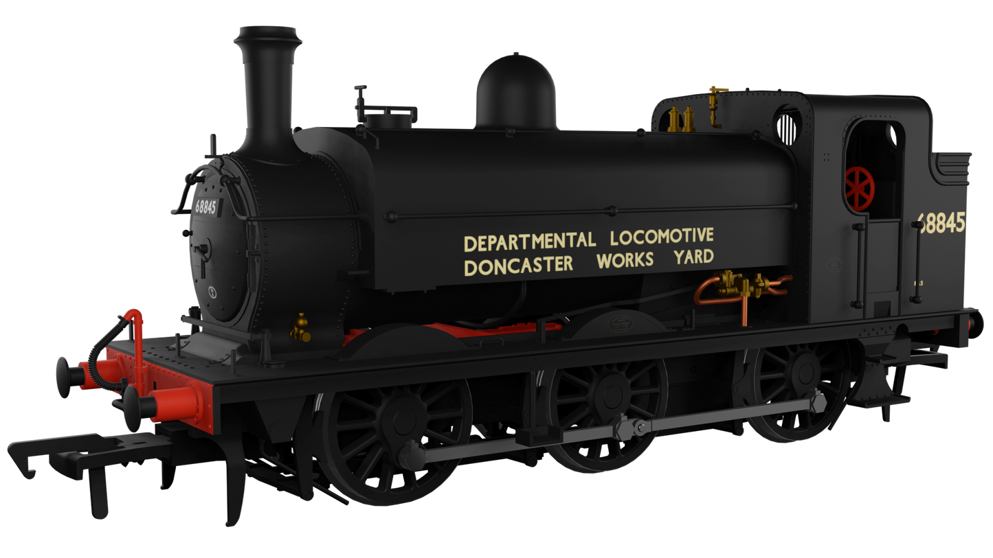 Class J52/2 Doncaster Works Yard Black 0-6-0 Steam Tank Locomotive No.68845