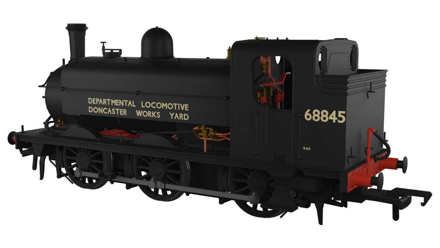 Class J52/2 Doncaster Works Yard Black 0-6-0 Steam Tank Locomotive No.68845