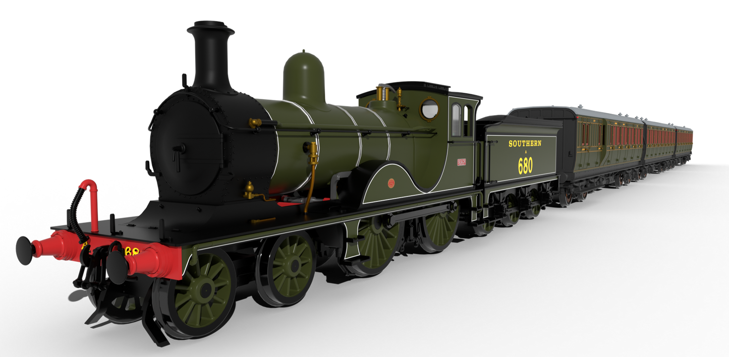 SECR G Class 4-4-0 No.A680 - SR Lined Olive Green Steam Locomotive