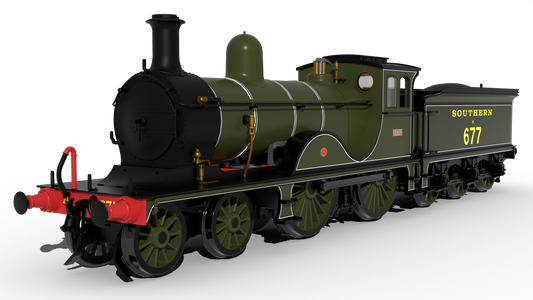 SECR G Class 4-4-0 No.A677 - SR Lined Olive Green Steam Locomotive - DCC Sound