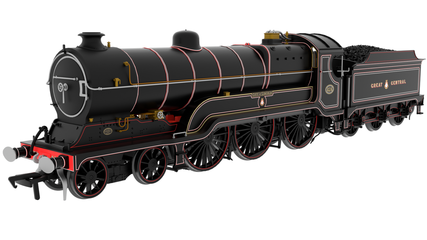 812502 GCR Class 1 4-6-0 No.424 'City of Lincoln' - GCR Lined Black Steam Locomotive - DCC Sound