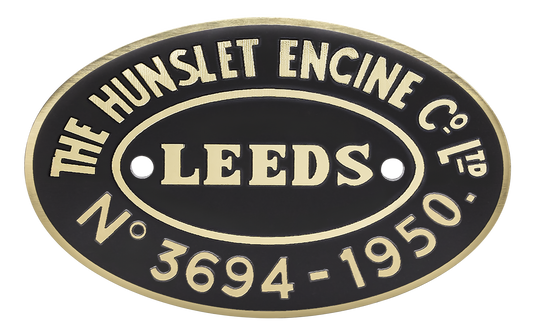 Hunslet Worksplate Third Size Replica - 3694 Whiston