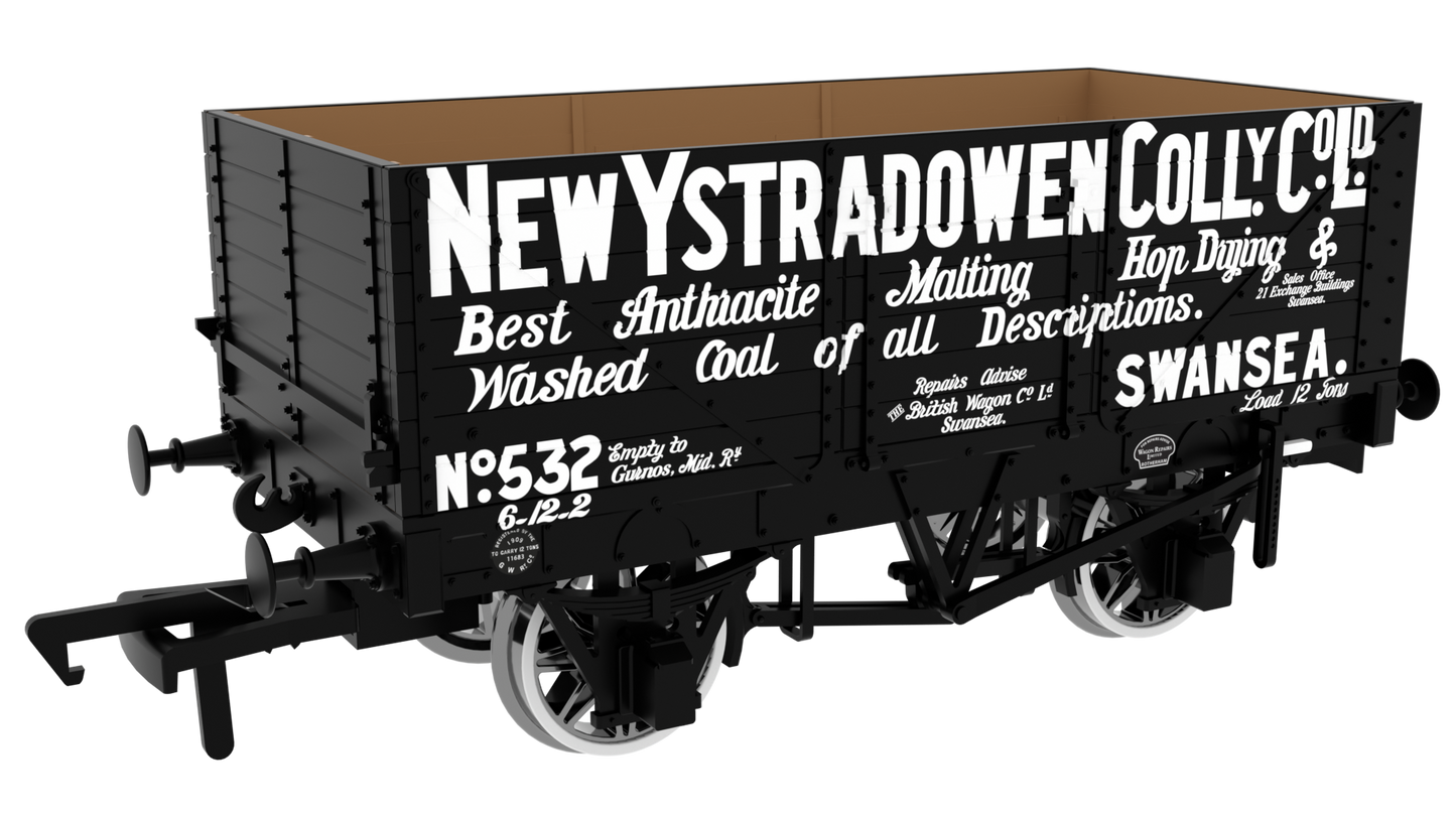 7 Plank 1907 Railway Clearing House Private Owner Open Wagon New Ystradowen Colly. Co. Ld. No.532