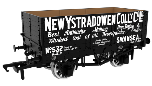 7 Plank 1907 Railway Clearing House Private Owner Open Wagon New Ystradowen Colly. Co. Ld. No.532
