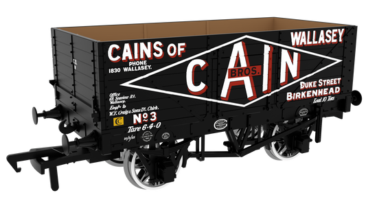7 Plank 1907 Railway Clearing House Private Owner Open Wagon Cain Bros. No.3