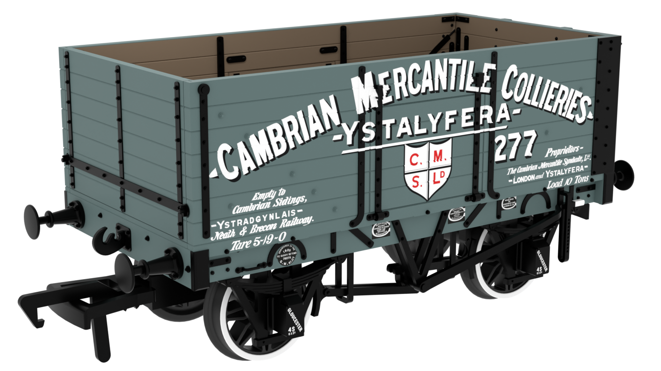 967811 RCH 1907 Spec Open Wagon Cambrian Mercantile Collieries No. 277 7-plank wagon with side and end doors