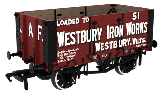 967818 RCH 1907 Spec Open Wagon Westbury Iron Works No. 51 7-plank wagon with side doors