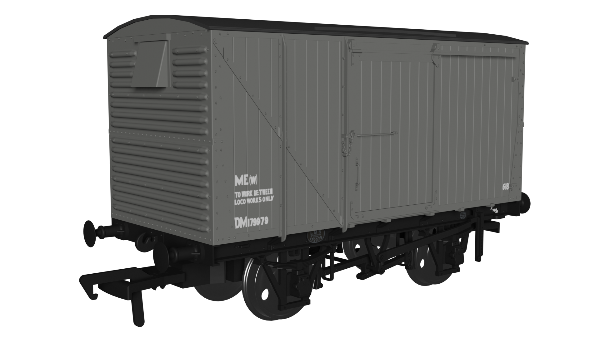 Rapido Trains UK 970111 12 Ton LMS D1832A Van - BR – Rails