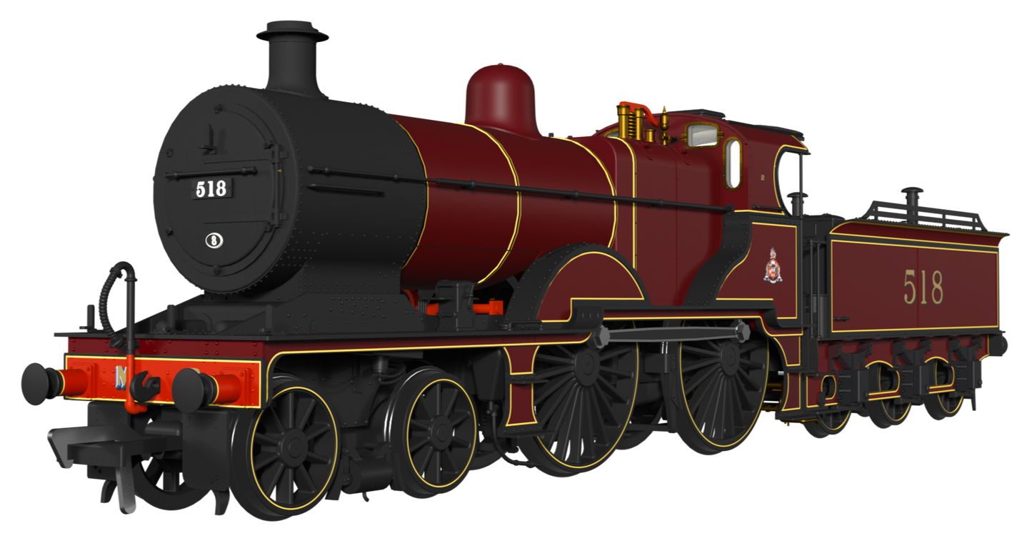 Midland Railway 483 Class 4-4-0 Crimson No.518 Steam Locomotive - DCC Sound