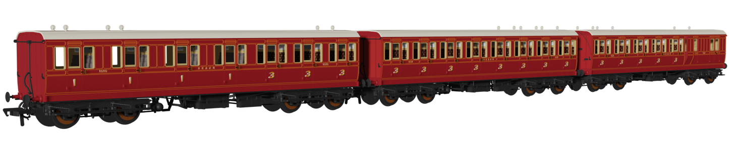 48' SECR ‘Evolution’ Bogie Coach Non-Corridor Carriage No.973, No.881 & No.1010 3-Pack