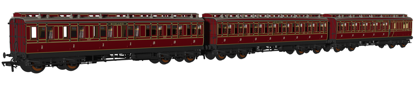 48' MR ‘Evolution’ Bogie Coach Non-Corridor Carriage No.681, No.2441 & No.3207 3-Pack