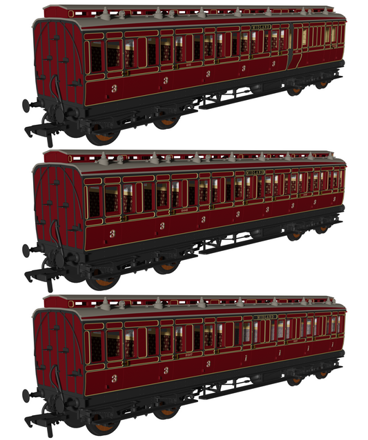 48' MR ‘Evolution’ Bogie Coach Non-Corridor Carriage No.681, No.2441 & No.3207 3-Pack