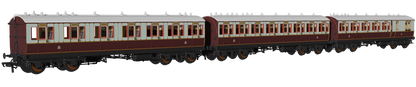 48' LNWR ‘Evolution’ Bogie Coach Non-Corridor Carriage No.7981, No.1234 & No.2914 3-Pack