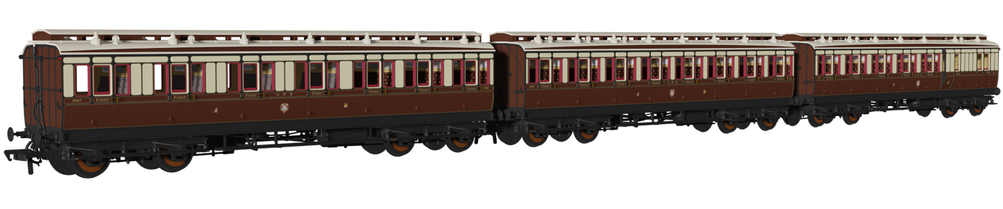 48' GWR ‘Evolution’ Bogie Coach Non-Corridor Carriage No.837, No.1356 & No.8087 3-Pack