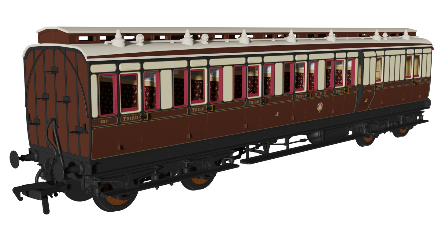 48' GWR ‘Evolution’ Bogie Coach Non-Corridor Carriage No.837, No.1356 & No.8087 3-Pack