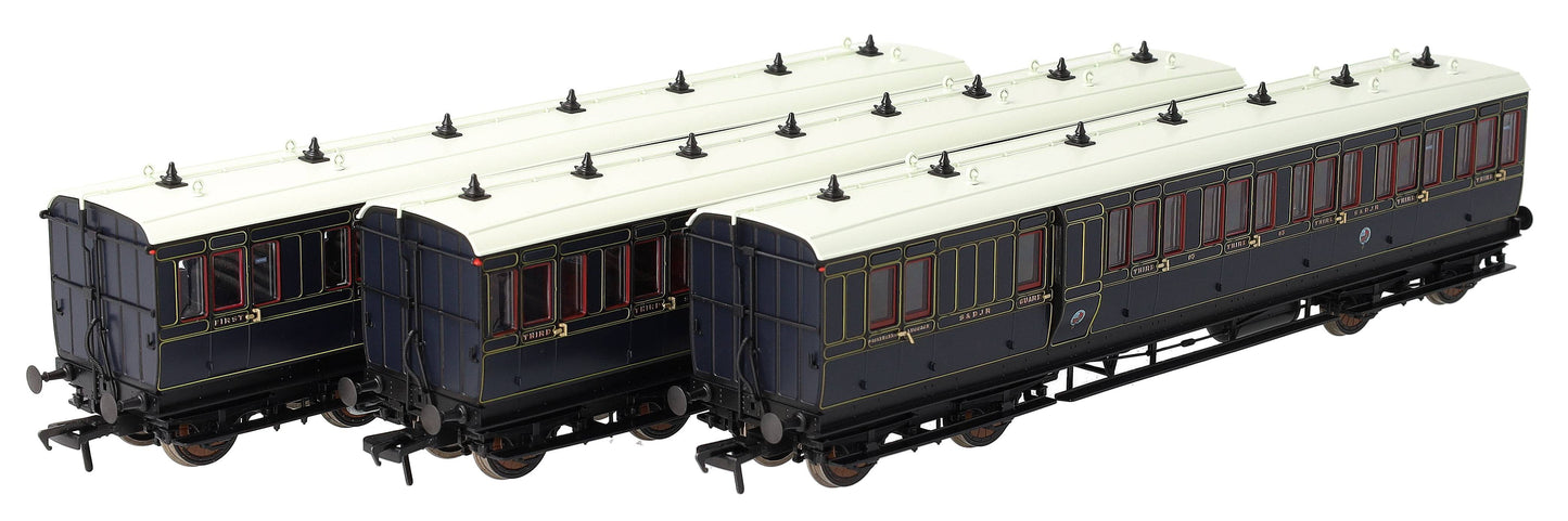 978025 48' SDJR ‘Evolution’ Bogie Coach Non-Corridor Carriage No.85, No.71 & No.15 3-Pack