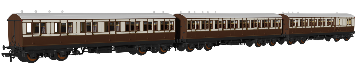 48' LBSCR ‘Evolution’ Bogie Coach Non-Corridor Carriage No.501, No.751 & No.530 3-Pack