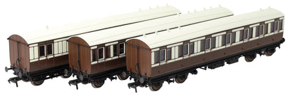 978029 48' LBSCR ‘Evolution’ Bogie Coach Non-Corridor Carriage No.501, No.751 & No.530 3-Pack