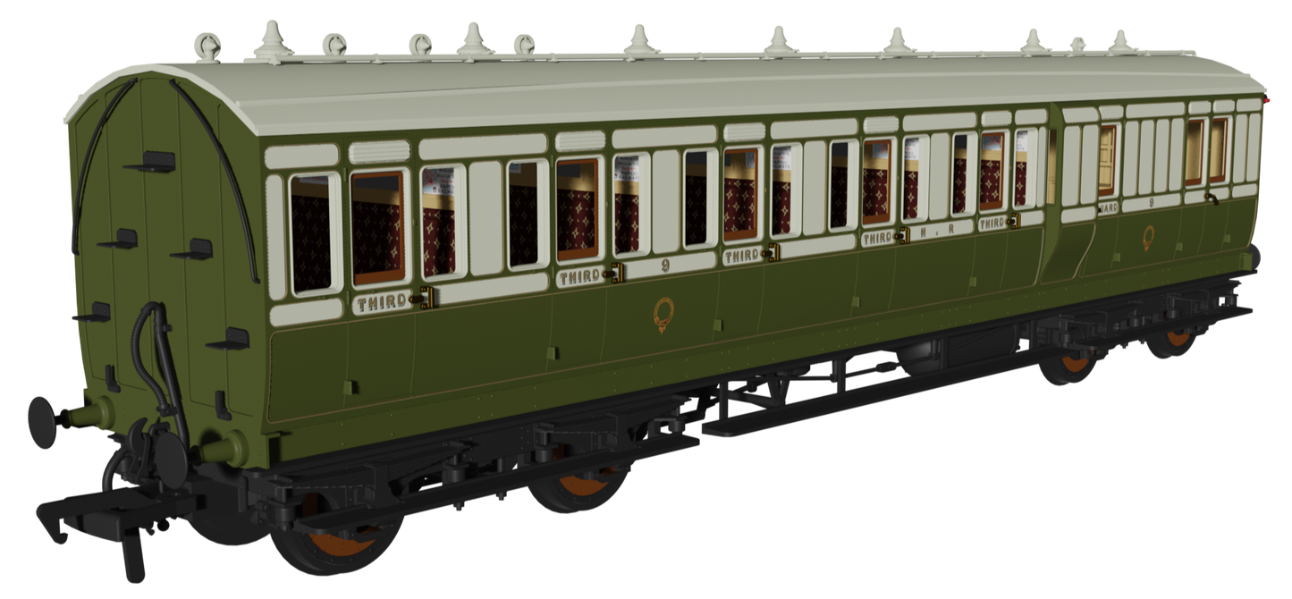 ‘Evolution’ 48’ Highland Railway Green and White Brake third No.9