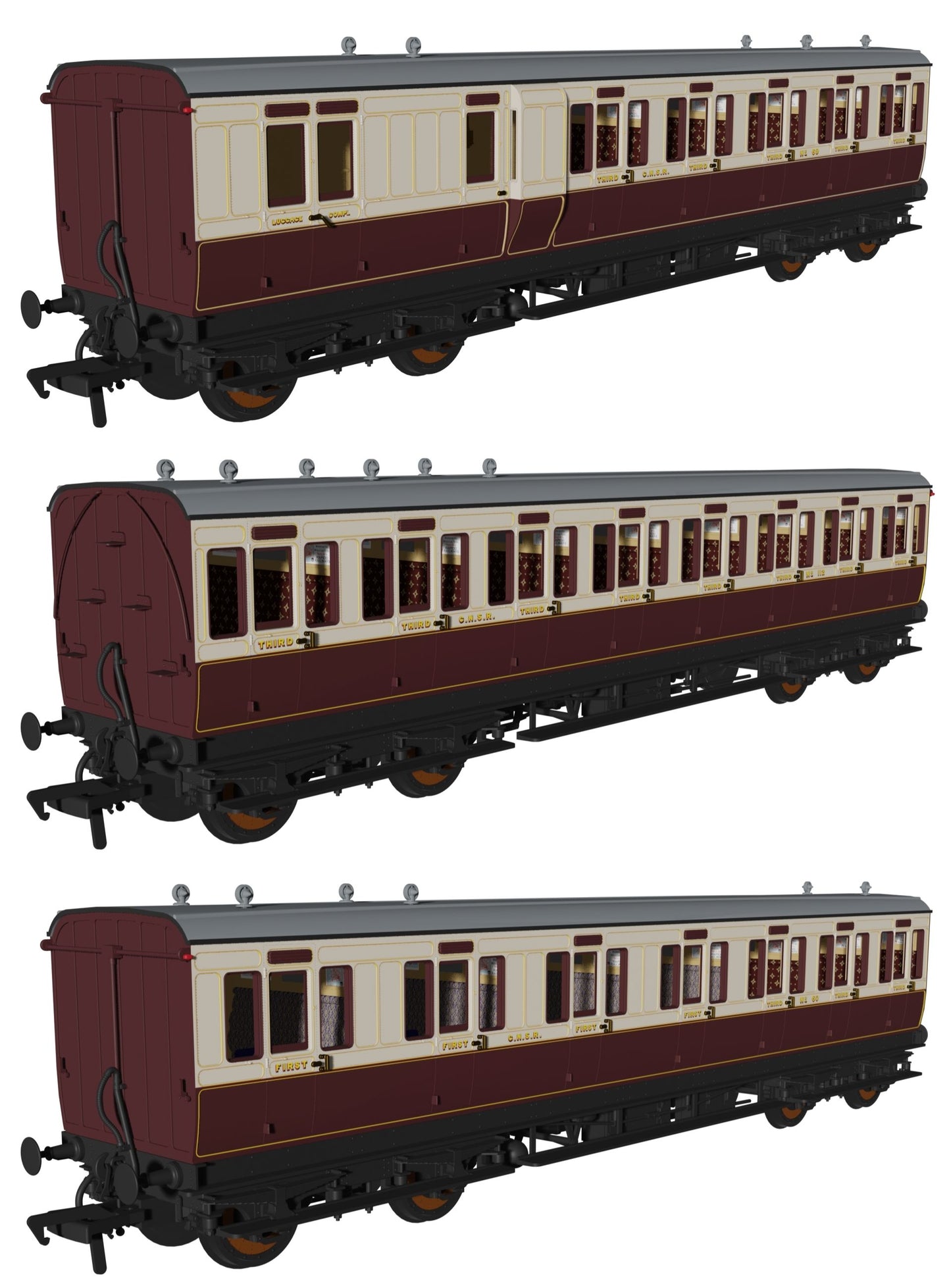 'Evolution' 48' GNoSR Non-Corridor Carriage No.69, 112 & 60 Triple Pack