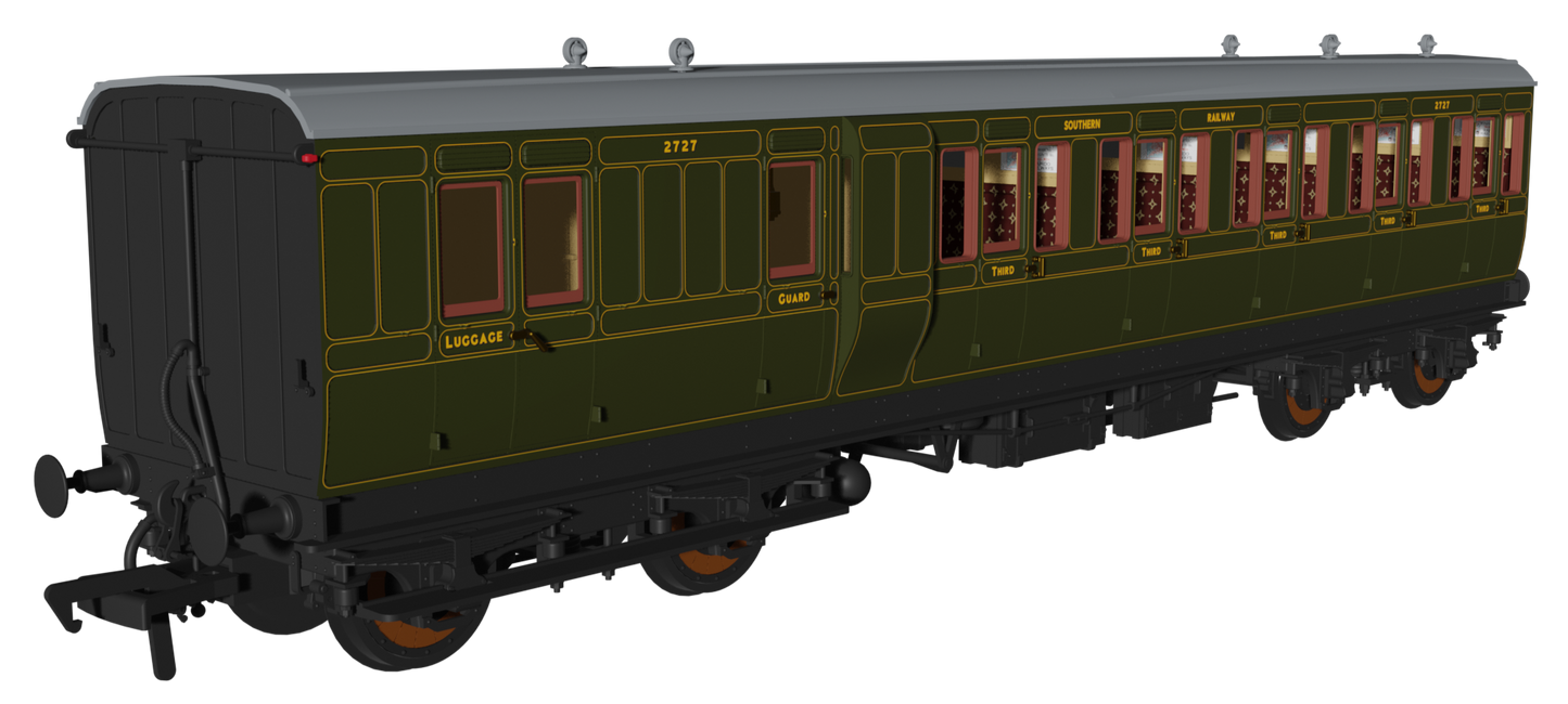 'Evolution' 48' SR Olive Non-Corridor Carriage No.2727, 565 & 5017 Triple Pack