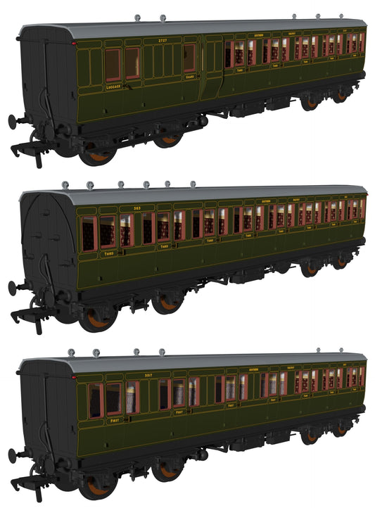 'Evolution' 48' SR Olive Non-Corridor Carriage No.2727, 565 & 5017 Triple Pack