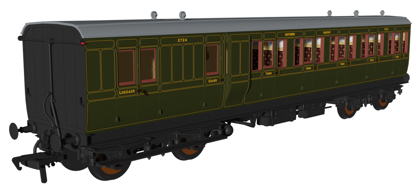 'Evolution' 48' SR Olive Non-Corridor Carriage Brake Third No.2724