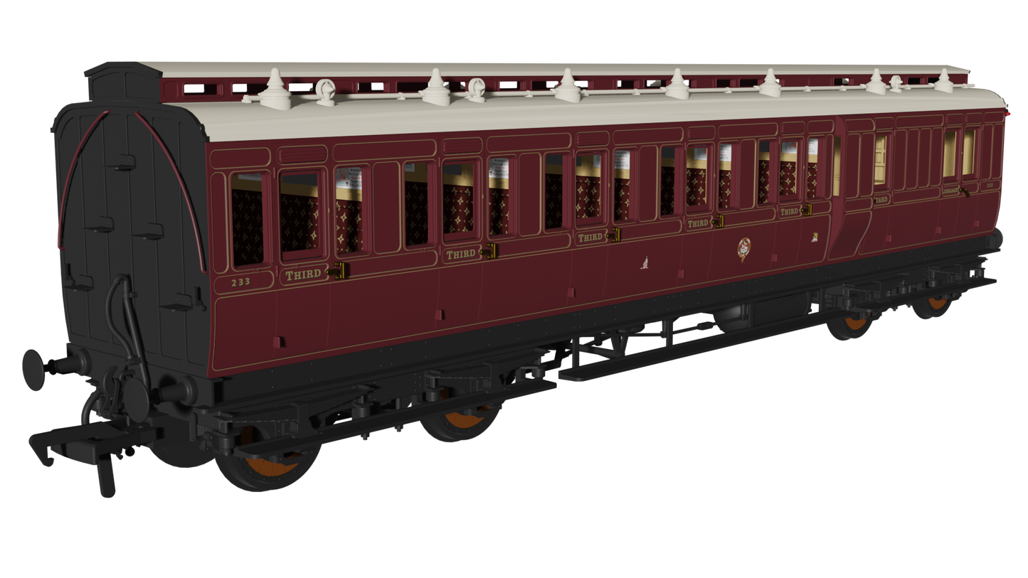 978247 GWR Lined Crimson Lake 'Evolution' Non-Corridor Carriage Pack
