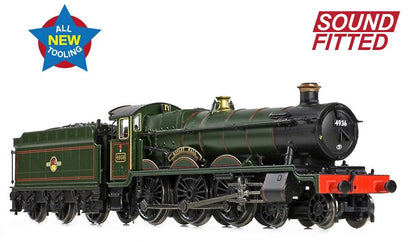 GWR 49XX 'Hall' 4936 'Kinlet Hall' BR Lined Green (Late Crest) Steam Locomotive - DCC Sound