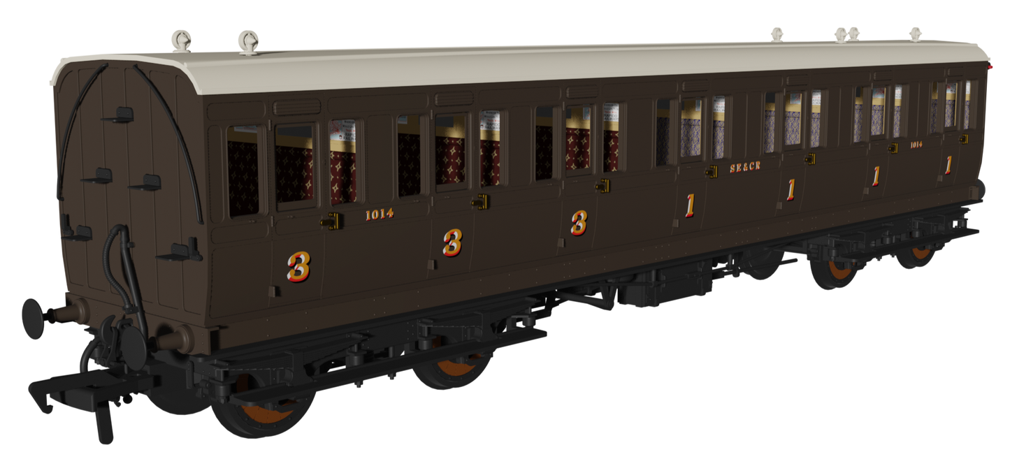 'Evolution' 48' SECR Wellington Brown Non-Corridor Carriage No.1063, 885 & 1014 Triple Pack