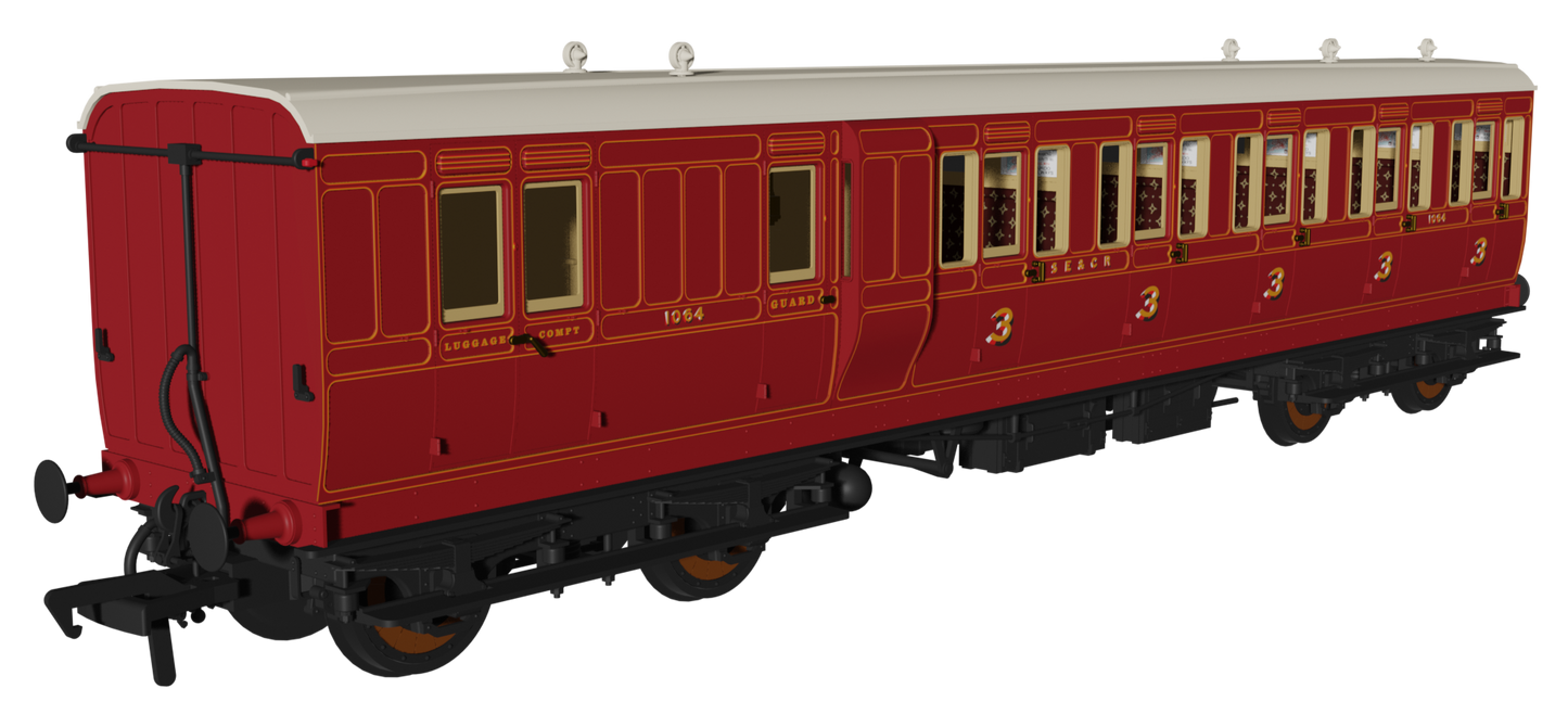 'Evolution' 48' SECR Red Non-Corridor Carriage No.1064, 883 & 1011 Triple Pack