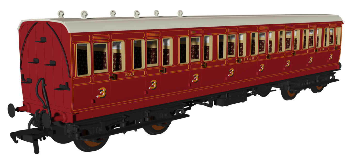 'Evolution' 48' SECR Red Non-Corridor Carriage No.1064, 883 & 1011 Triple Pack