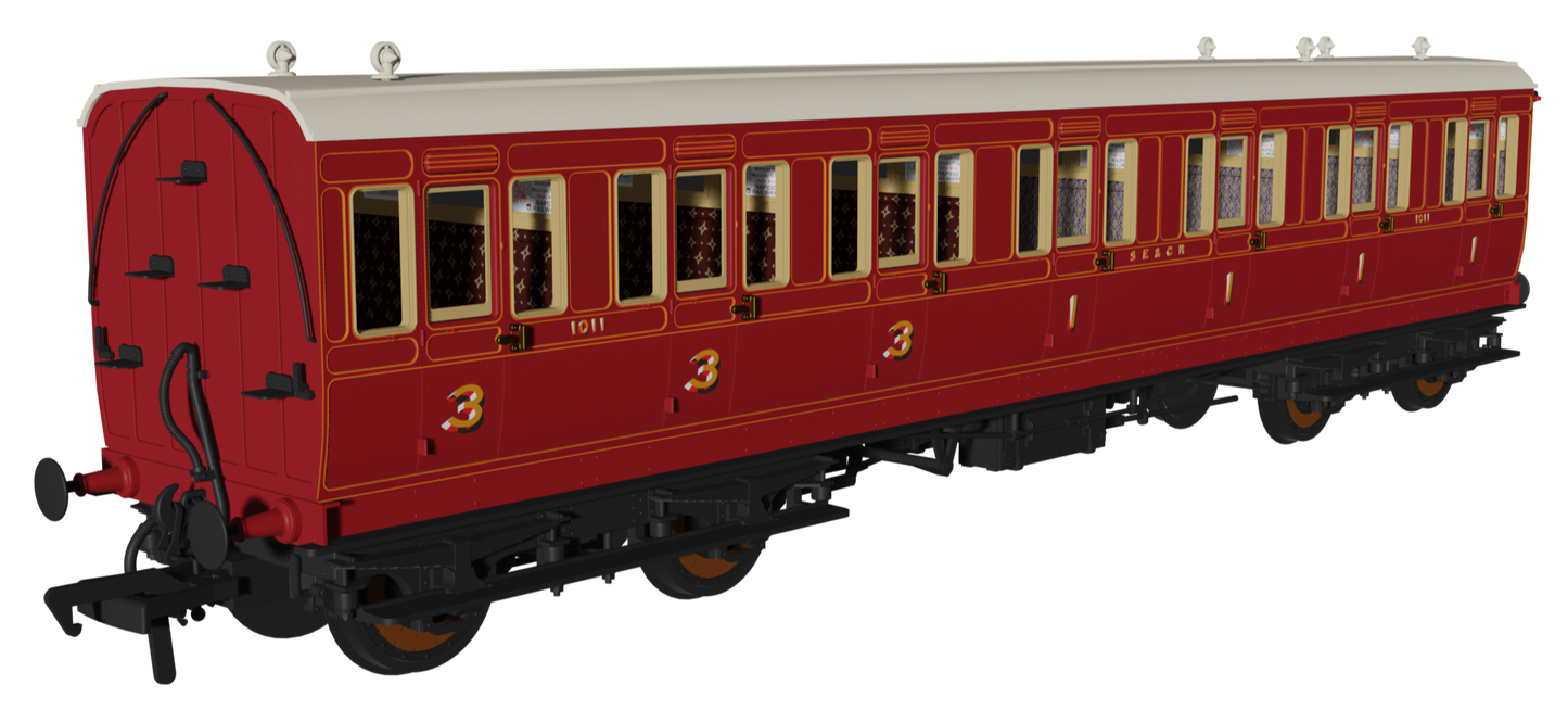 'Evolution' 48' SECR Red Non-Corridor Carriage No.1064, 883 & 1011 Triple Pack